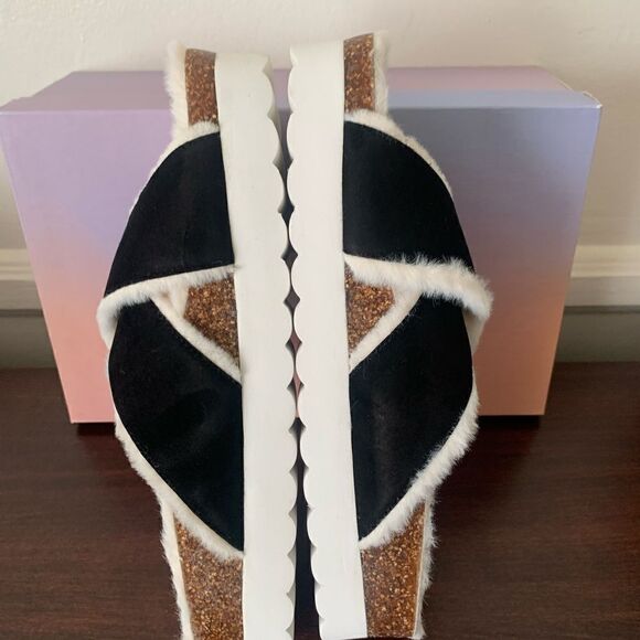 Lisa Vicky leather platform  slip-on leather sandal size 10 new - Picture 8 of 11